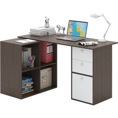 Стол угловой Мастер Прайм-80 венге/белый СТЛ-Прайм-80-ВБ