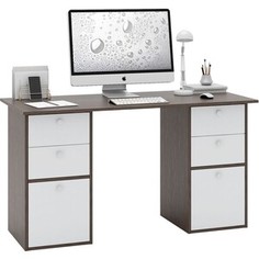 Стол двухтумбовый Мастер Прайм-62 венге/белый СТЛ-Прайм-62-ВБ