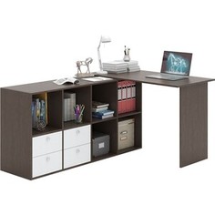 Стол угловой Мастер Прайм-52 венге/белый СТЛ-Прайм-52-ВБ