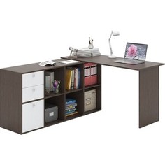 Стол угловой Мастер Прайм-74 венге/белый СТЛ-Прайм-74-ВБ