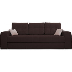 Прямой диван-кровать MGroup Леонардо (ткань велютто 24, велютто 09 подушки, декор венге)