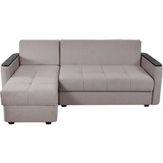 Угловой диван-кровать MGroup Аризио с оттоманкой (ткань мдф цвет венге pixel 06)
