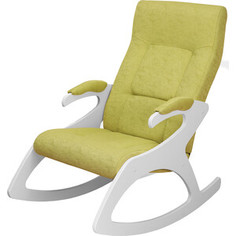 Мебелик Кресло- качалка Монти ткань лайм, каркас белый