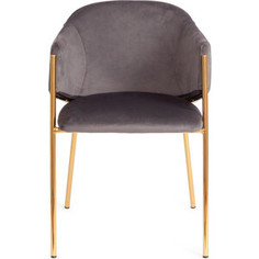 Стул TetChair Kronos (mod. 8158) металл вельвет серый/золотые ножки G062-40