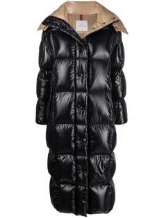 Moncler пуховик миди с капюшоном