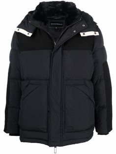 Emporio Armani пуховик со вставками