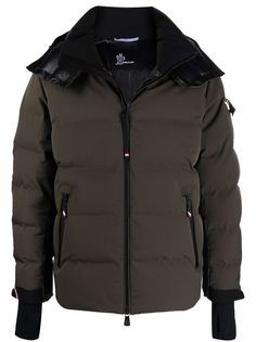 Moncler Grenoble пуховик с нашивкой-логотипом