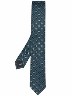 Fendi шелковый галстук с монограммой
