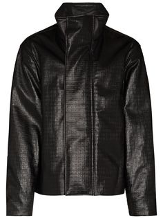 Givenchy кожаная куртка оверсайз с тисненым узором 4G
