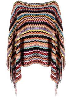 Missoni пончо с узором зигзаг