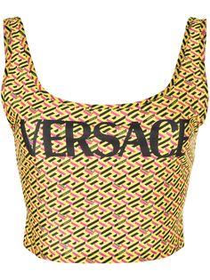 Versace лиф бикини с принтом La Greca