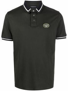 Emporio Armani рубашка поло с нашивкой-логотипом