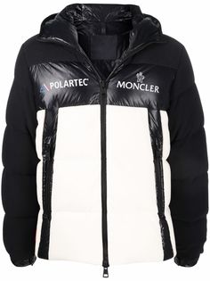 Moncler пуховик со вставками