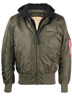 Alpha Industries атласный бомбер с нашивкой-логотипом