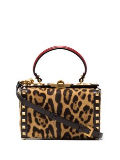 Valentino Garavani leopard print Rockstud Box bag