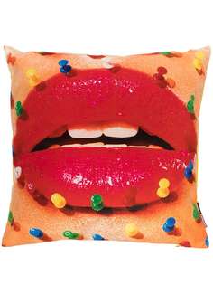 Seletti Mouth with Pins-print cushion (50x50cm)