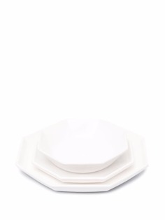 Off-White octagonal three-piece lunch set