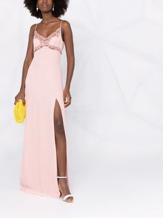 Blumarine платье макси с разрезом