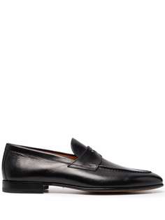 Santoni leather slip-on loafers