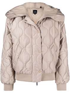 Armani Exchange стеганая куртка с капюшоном