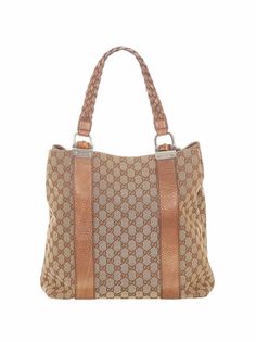 Gucci Pre-Owned сумка-тоут Bamboo GG Canvas Libeccio