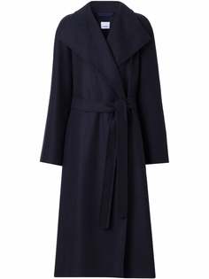 Burberry кашемировое пальто с запахом и поясом