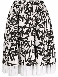 Comme Des Garçons Live Free-print skirt