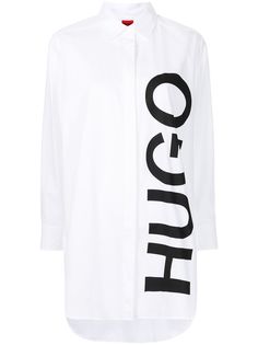 HUGO рубашка оверсайз с логотипом