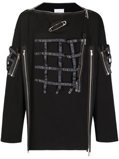 Takahiromiyashita The Soloist grid-strap sweatshirt