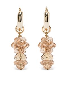 Shrimps bead-detail pendant earrings