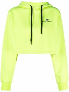 Chiara Ferragni neon cropped hoodie