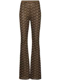 Versace расклешенные брюки с узором La Greca