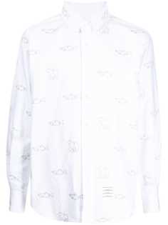 Thom Browne рубашка с длинными рукавами и вышивкой