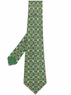 Hermès шелковый галстук 2000-х годов с принтом
