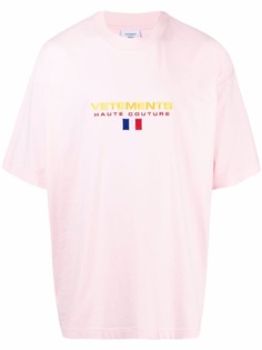 VETEMENTS футболка оверсайз с вышитым логотипом