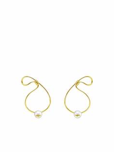 TASAKI серьги M/G Tasaki Knot из желтого золота с жемчугом