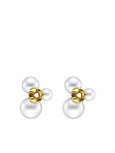 TASAKI серьги M/G Tasaki Illusion из желтого золота с жемчугом