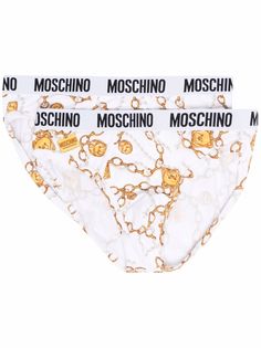 Moschino трусы-брифы с принтом
