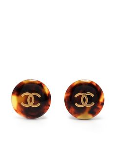 Chanel Pre-Owned серьги-клипсы 1997-го года с логотипом CC