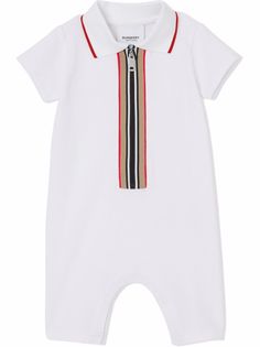 Burberry Kids ромпер поло в полоску Icon Stripe