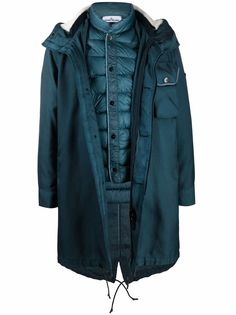 Stone Island многослойная парка с логотипом Compass