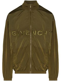 Givenchy ветровка на молнии с вышитым логотипом
