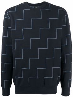 Armani Exchange толстовка с узором зигзаг