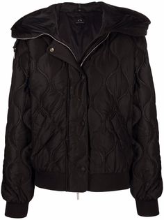 Armani Exchange стеганая куртка с капюшоном