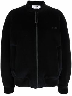 MSGM бомбер на молнии с вышитым логотипом