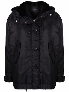 Ermanno Scervino куртка с искусственным мехом и вышитым логотипом