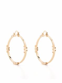 Tory Burch серьги-кольца с логотипом