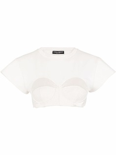Dolce & Gabbana укороченная футболка со вставкой бюстье