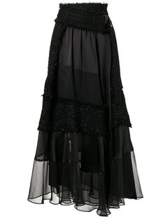 sacai плиссированная юбка А-силуэта