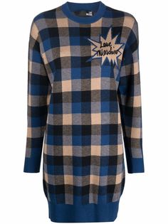 Love Moschino трикотажное платье в клетку